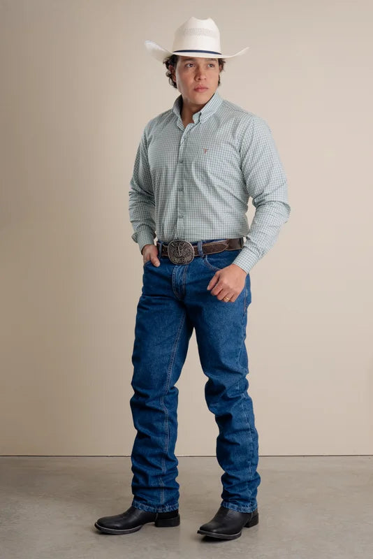 CALÇA JEANS MASCULINA TEXAS FARM ESCURA - STYLE THREE HARD 100%