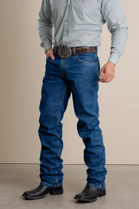 CALÇA JEANS MASCULINA TEXAS FARM ESCURA - STYLE THREE HARD 100%