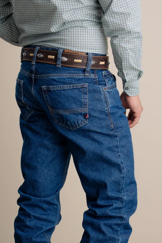 CALÇA JEANS MASCULINA TEXAS FARM ESCURA - STYLE THREE HARD 100%